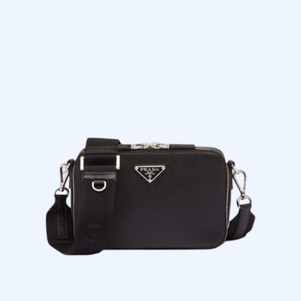 프라다 브리크 사피아노 레더 숄더백 블랙
