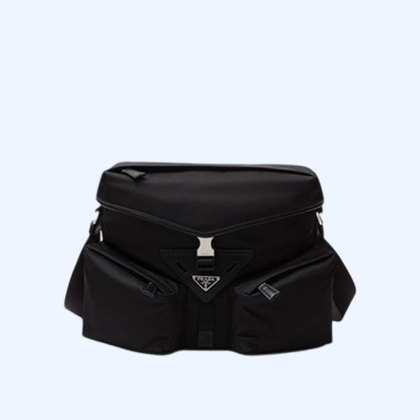 프라다 리나일론 가죽 숄더백 블랙