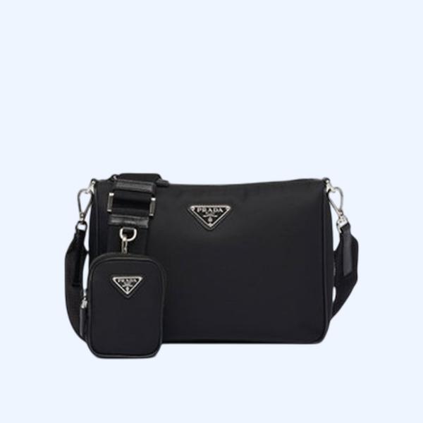 프라다 리나일론 사피아노 레더 숄더백