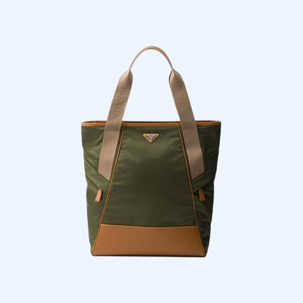 프라다 리나일론 레더 토트백 그린