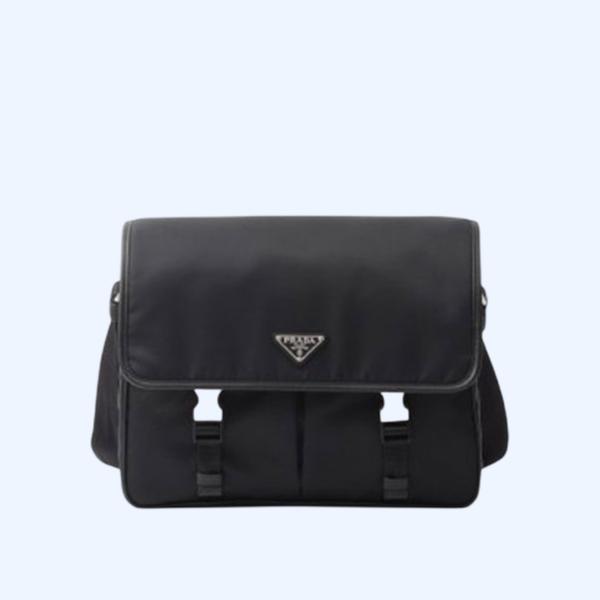 프라다 리나일론 사피아노 라지 레더 메신저백