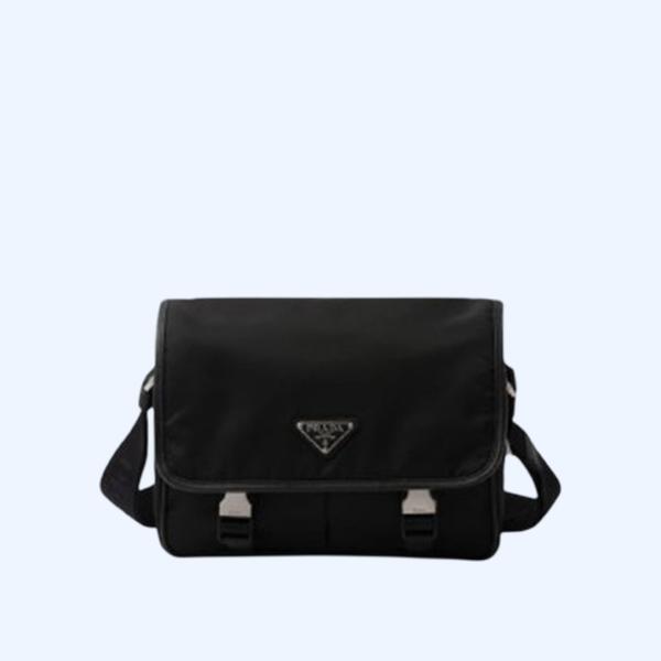 프라다 리나일론 사피아노 미디엄 레더 메신저백