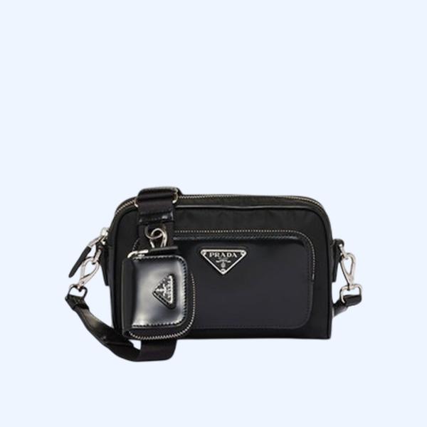 프라다 리나일론 브러쉬드 가죽 숄더백