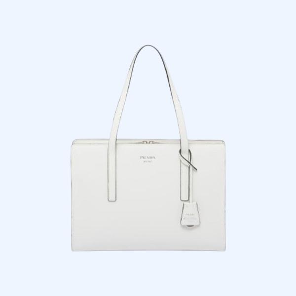 프라다 리에디션 1995 브러쉬드 레더 미디엄 핸드백 화이트