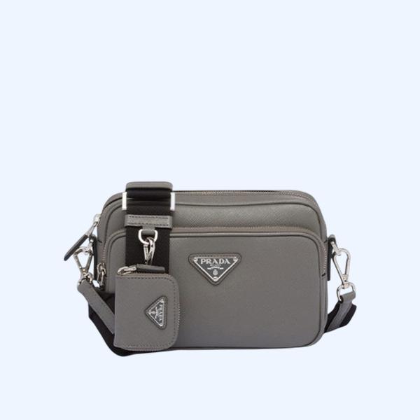 프라다 2VH170 사피아노 가죽 숄더백 마블그레이