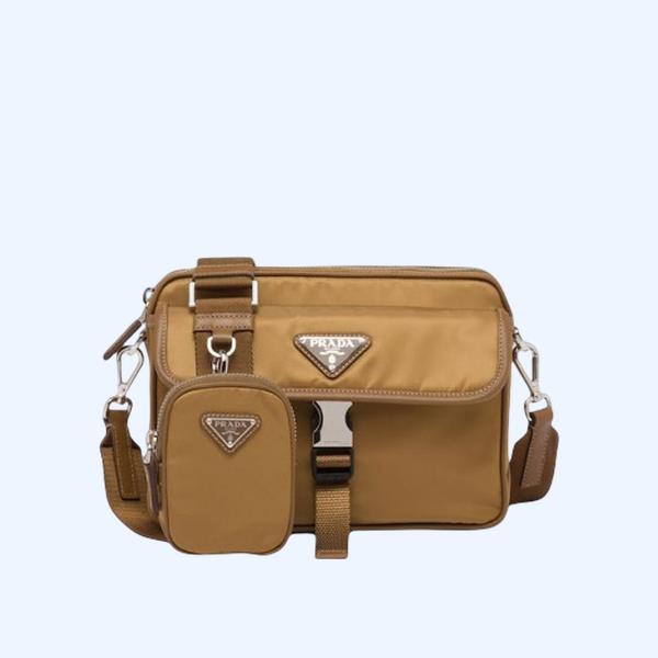 프라다 2VH133B 가죽 숄더백 타바코