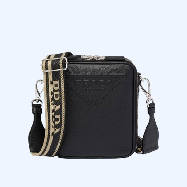 프라다 사피아노 레더 숄더백 블랙