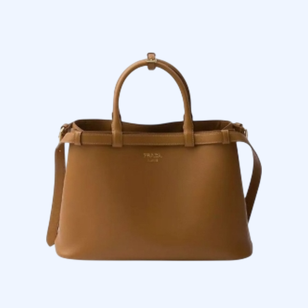 프라다 버클 엑스트라 라지 가죽 핸드백