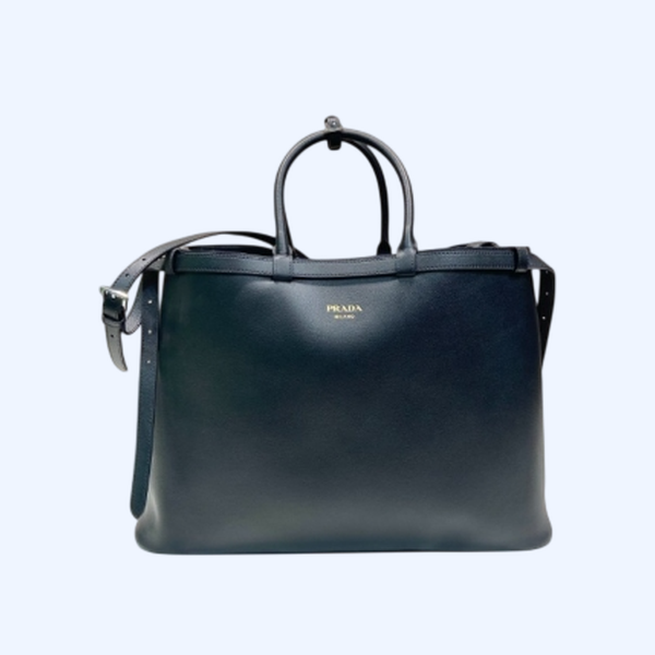 프라다 버클 엑스트라 라지 가죽 핸드백