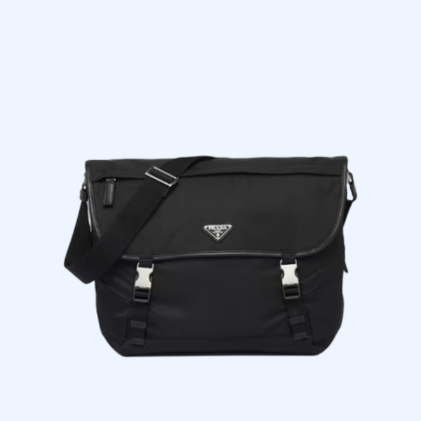 프라다 리나일론 및 사피아노 가죽 숄더백