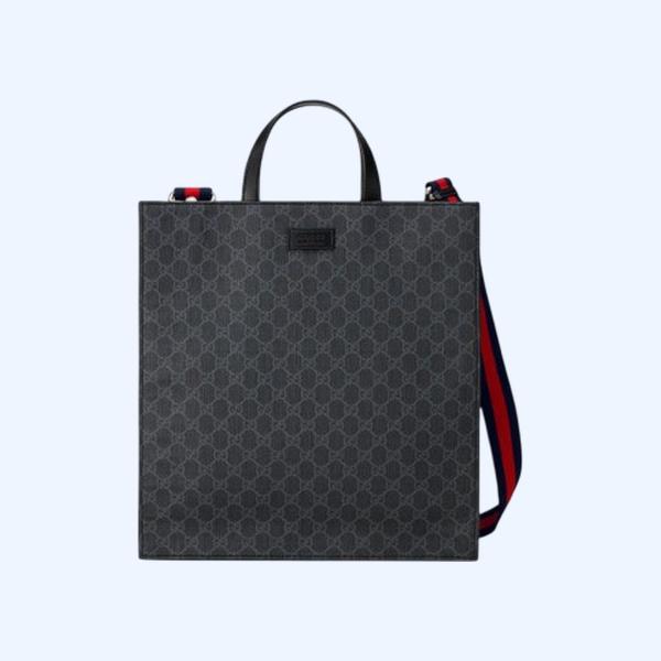 구찌 GG 블랙 탑 핸들 토트백