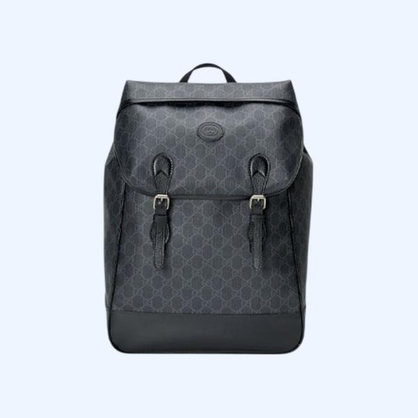 구찌 블랙 GG 슈프림 인터로킹 미디엄 백팩