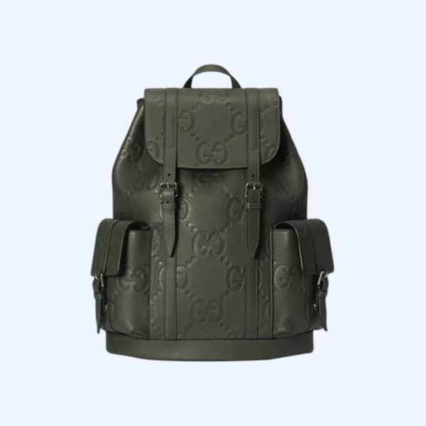 구찌 다크 그린 레더 점보 GG 백팩