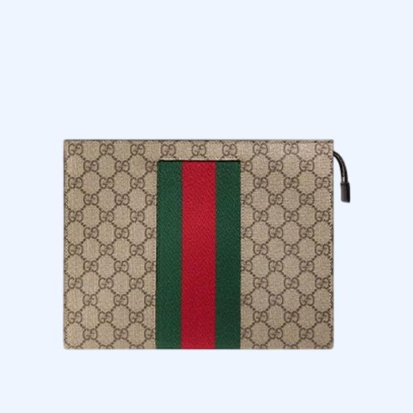 구찌 GG 삼선 웹 슈프림 클러치백