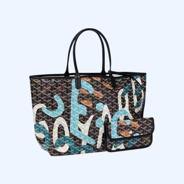 고야드 생 루이 PM 레트르 카모플라쥬 백 블랙 앤 블루