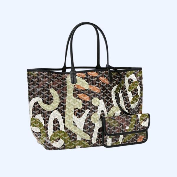 고야드 생 루이 PM 레트르 카모플라쥬 백 블랙 앤 그린