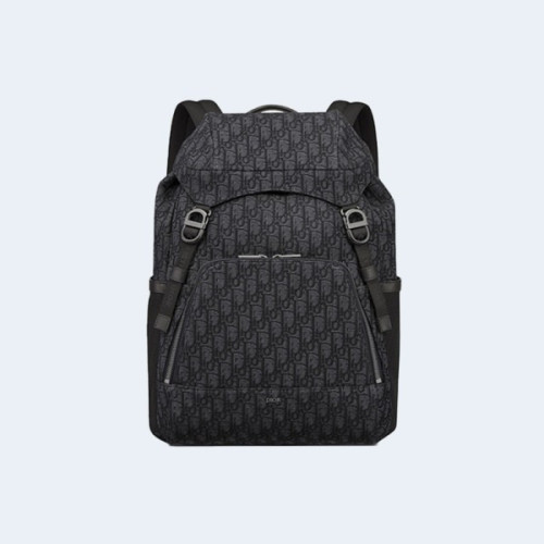 디올 Dior 8 플랩 블랙 오블리크 자카드 백팩