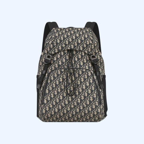 디올 Dior 8 플랩 베이지 오블리크 자카드 백팩