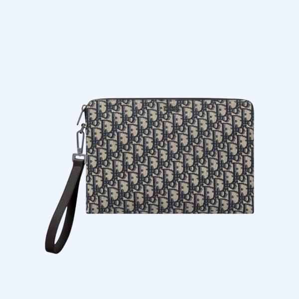 디올 오블리크 자카드 파우치