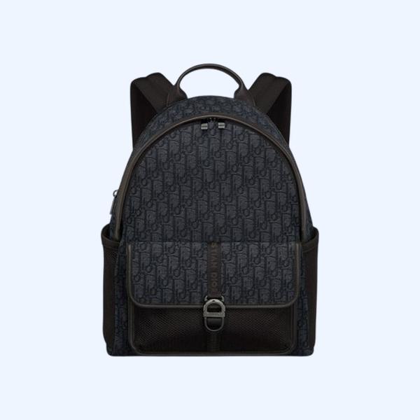 디올 오블리크 자카드 8 백팩 블랙