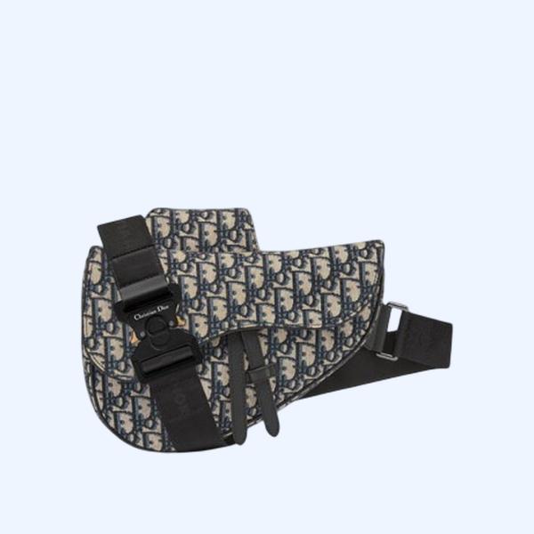 디올 오블리크 자카드 새들 백 베이지