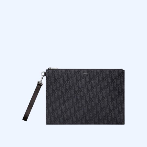 디올 오블리크 A4 파우치 블랙