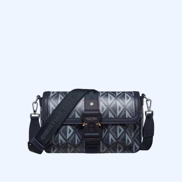 디올 다이아몬드 캔버스 메신저 백 네이비