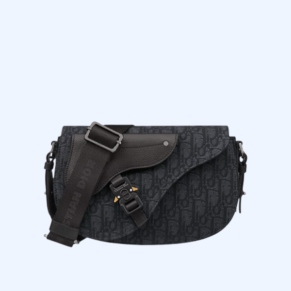 디올 새들 메신저백 블랙 오블리크 자카드