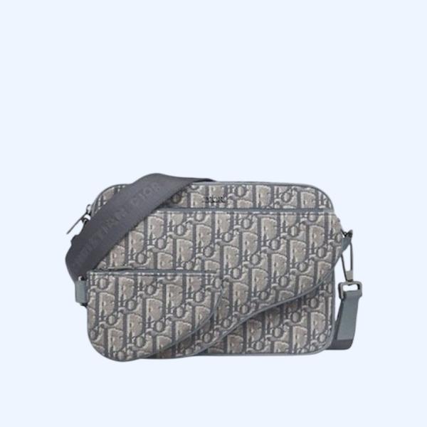 디올 Saddle 트리플 파우치 그레이