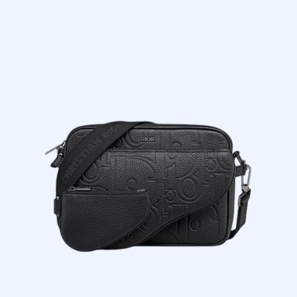 디올 Saddle 트리플 파우치 블랙