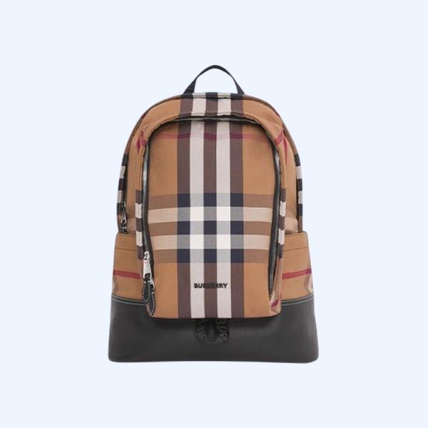 버버리 라지 체크 캔버스 백팩