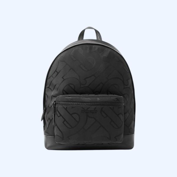 버버리 모노그램 자카드 백팩 블랙