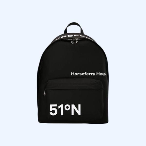 버버리 패드로 코디네이트 프린트 백팩