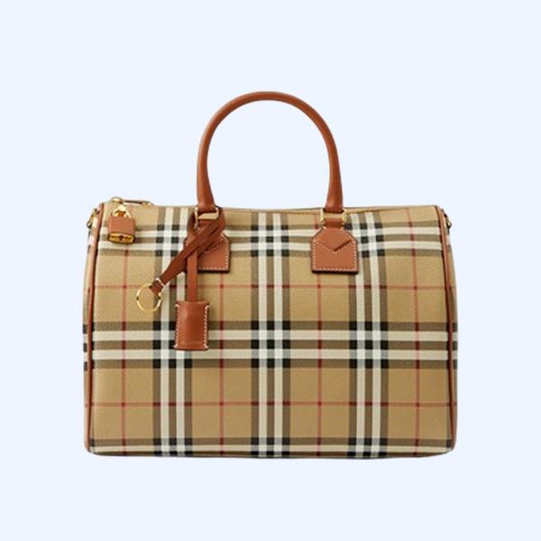 버버리 미디엄 체크 볼링백