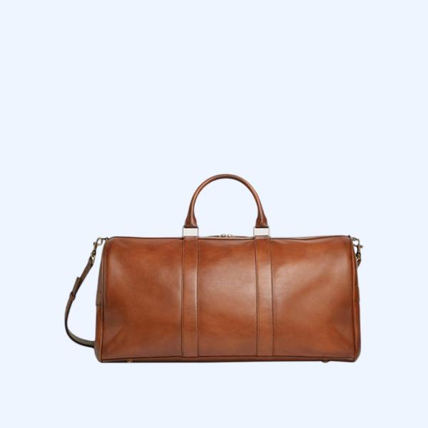 보테가베네타 인트레치아토 라지 레더 더플백 브라운