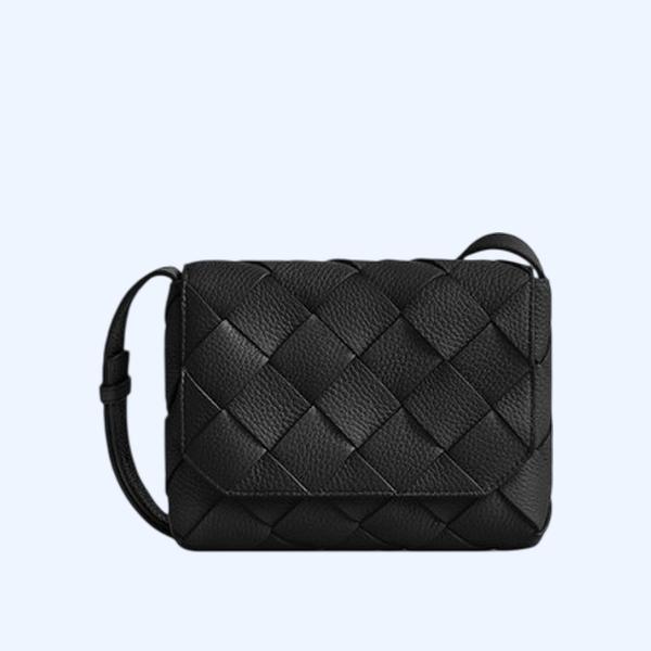 보테가 베네타 그레인 인트레치오 디아고 크로스바디 백 블랙