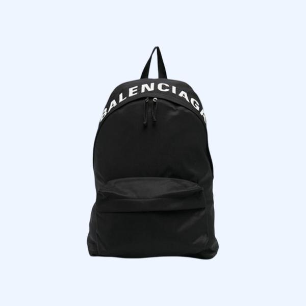 발렌시아가 휠로고 프린트 백팩