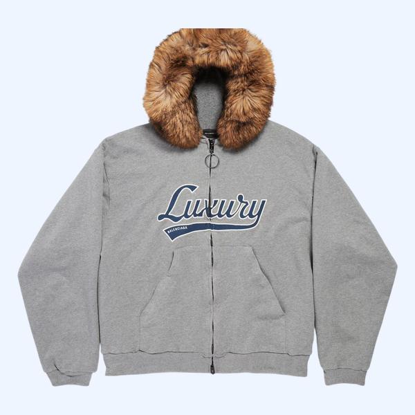 남성 럭셔리 스크립트 오버사이즈 집업 후디 다크 헤더