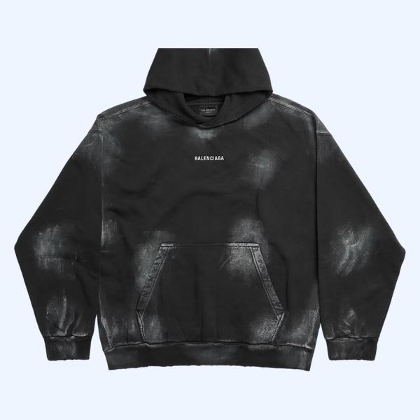 남성 발렌시아가 백 미디엄 핏 후디 페이디드