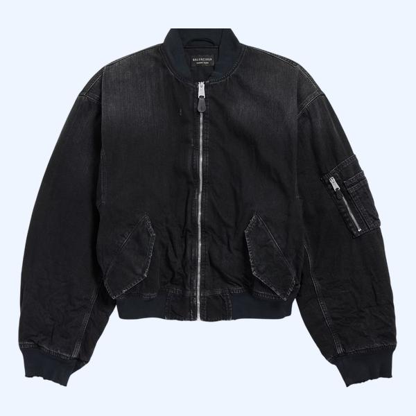 남성 스탠다드 데님 보머