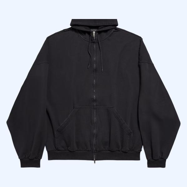 남성 시큐리티 테이프 로고 라지 집업 후디 페이드