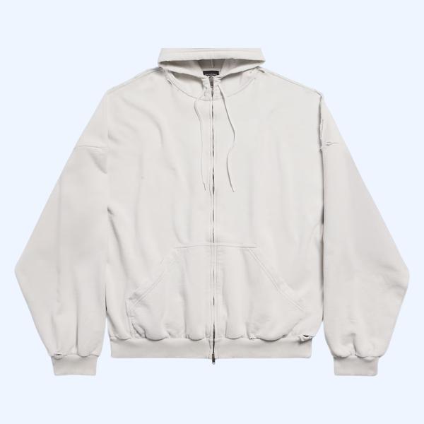 남성 시큐리티 테이프 집업 라지 핏 후디 더티