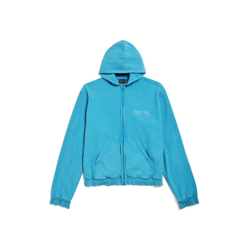 여성 워시드 크레용 폴리티컬 레귤러 핏 집업 후디