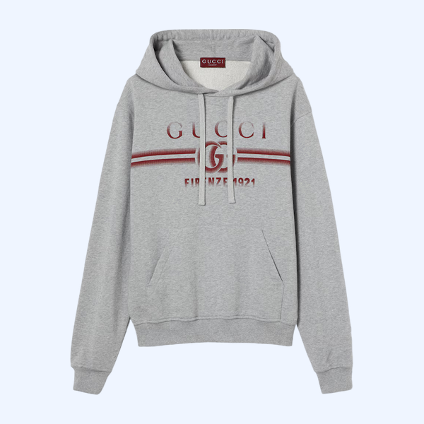 프린트 코튼 저지 후드 스웨트셔츠