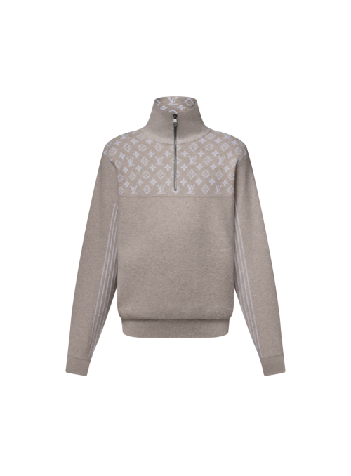 리브드 울 하프 지퍼 풀오버