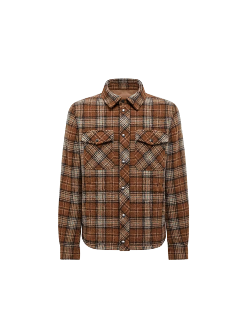 체크 울 셔츠 재킷