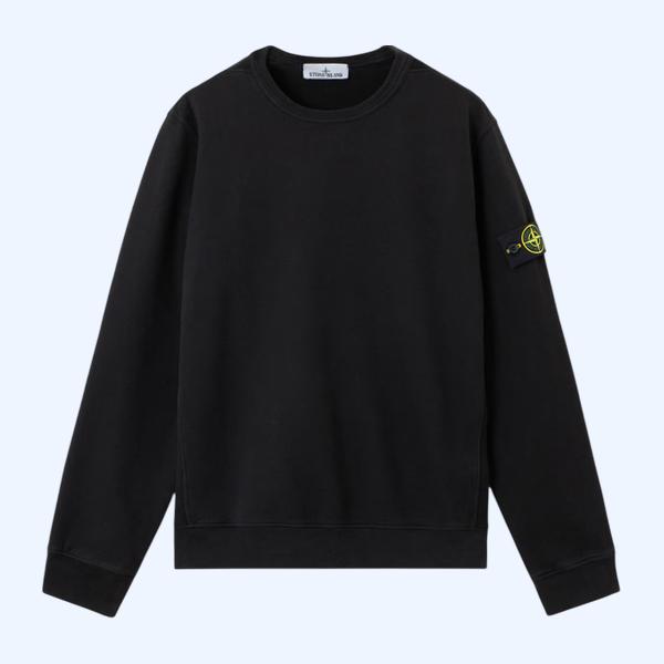 리브 조직 인서트 레귤러 핏 크루넥 스웨트셔츠