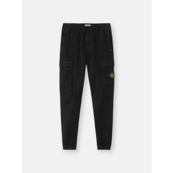 엘라스틱 웨이스트 밴드 레귤러 테이퍼드 핏 카고 팬츠