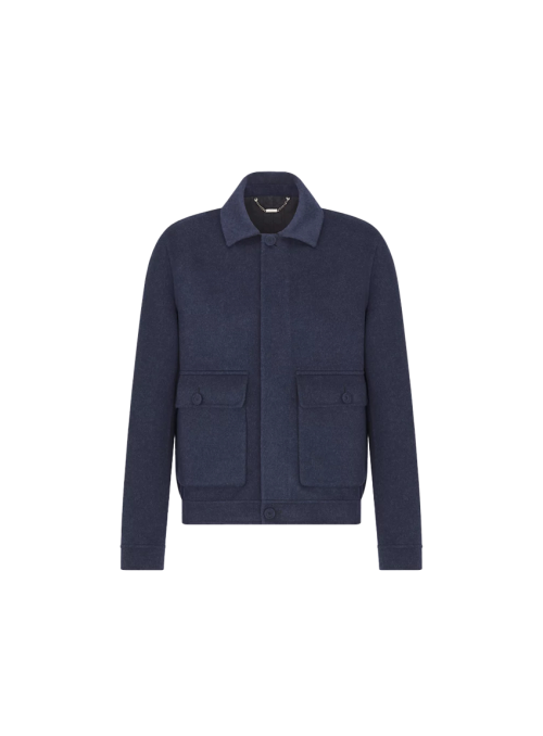 블루 양면 버진 울 캐시미어