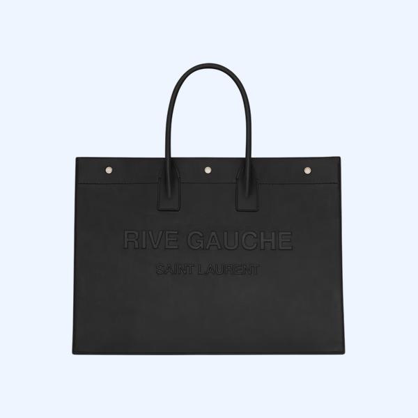 스무스 가죽 소재의 리브 고시 라지 토트백